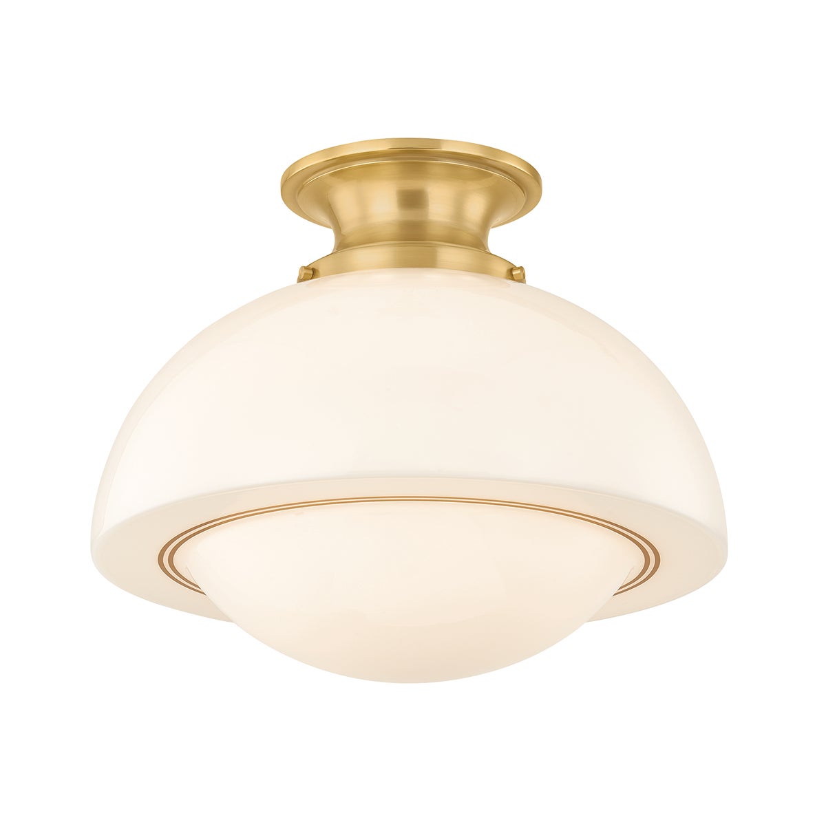 Mitzi by Hudson Valley Lighting Celine Large Semi-Flush Mount in Aged Brass