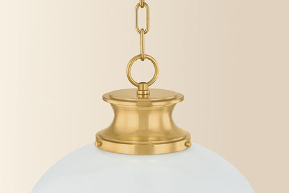 Mitzi by Hudson Valley Lighting Celine Pendant in Aged Brass, detail view 2