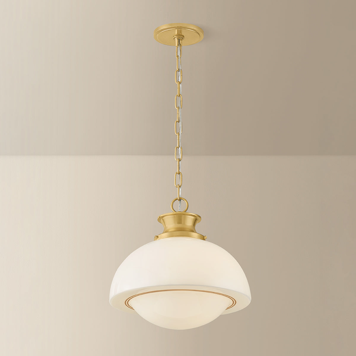 Mitzi by Hudson Valley Lighting Celine Pendant in Aged Brass, detail view 3