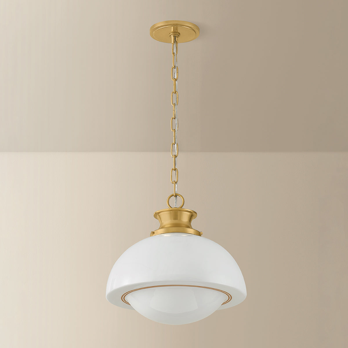 Mitzi by Hudson Valley Lighting Celine Pendant in Aged Brass, detail view 5