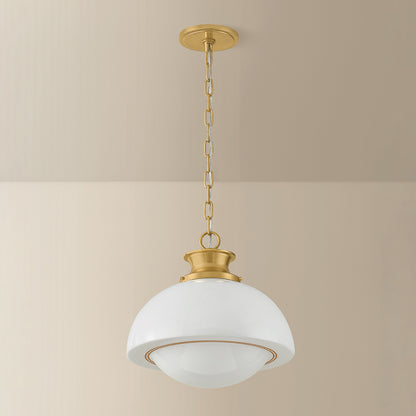 Mitzi by Hudson Valley Lighting Celine Pendant in Aged Brass, detail view 5
