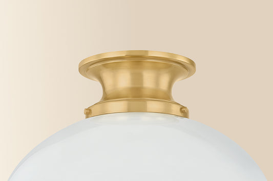 Mitzi by Hudson Valley Lighting Celine Large Semi-Flush Mount in Aged Brass, detail view 1