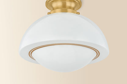 Mitzi by Hudson Valley Lighting Celine Small Semi-Flush Mount in Aged Brass, detail view 1