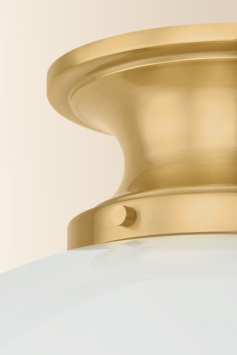 Mitzi by Hudson Valley Lighting Celine Large Semi-Flush Mount in Aged Brass, detail view 2