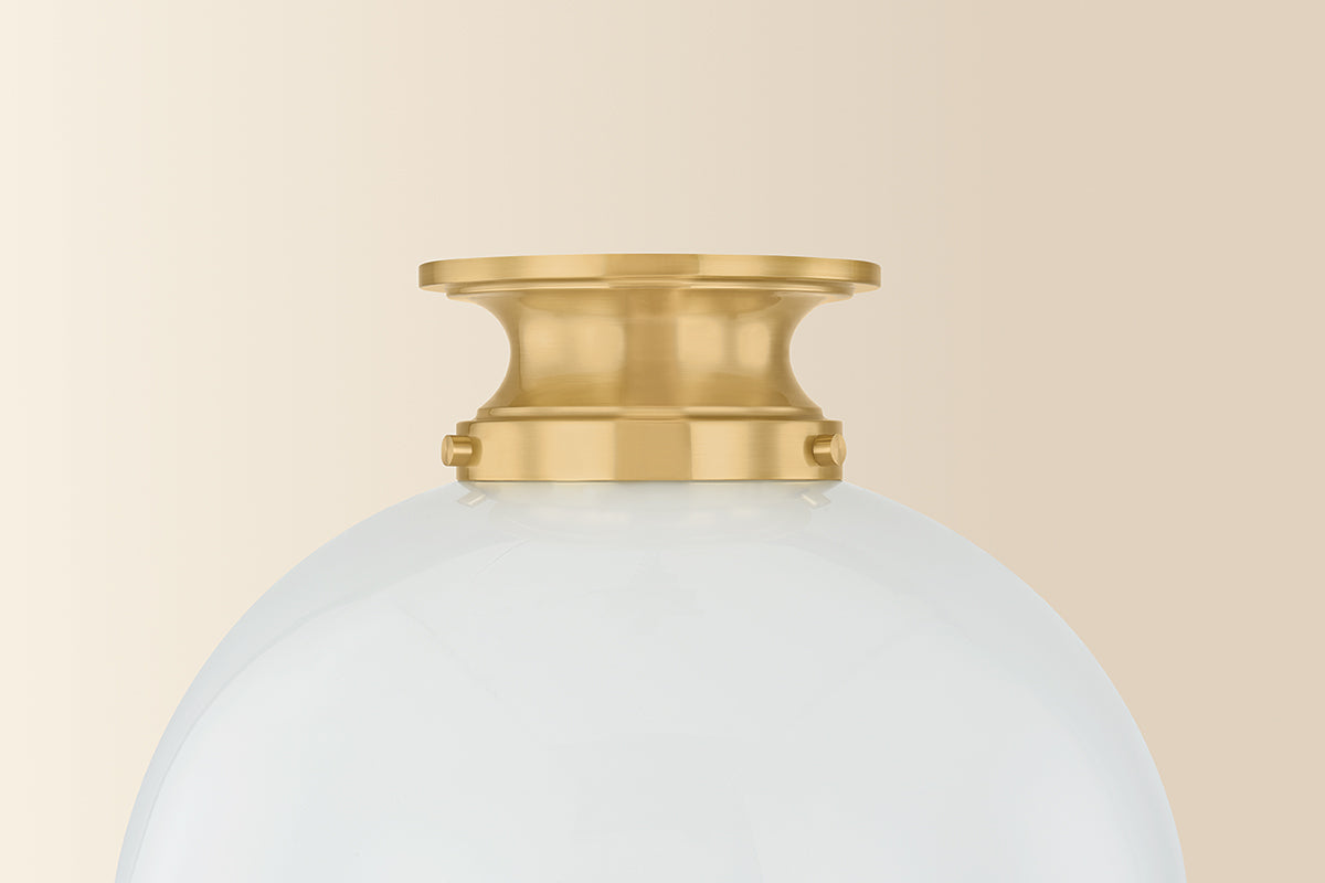 Mitzi by Hudson Valley Lighting Celine Small Semi-Flush Mount in Aged Brass, detail view 2