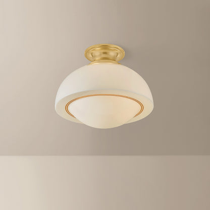 Mitzi by Hudson Valley Lighting Celine Large Semi-Flush Mount in Aged Brass, detail view 3
