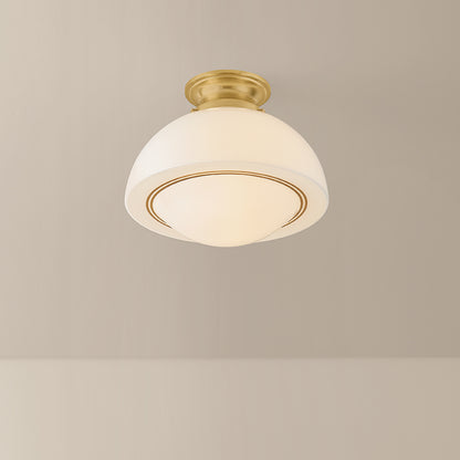 Mitzi by Hudson Valley Lighting Celine Small Semi-Flush Mount in Aged Brass, detail view 3