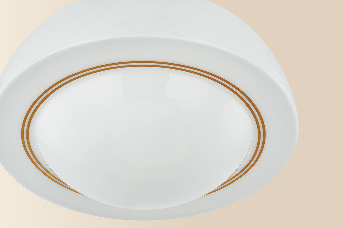 Mitzi by Hudson Valley Lighting Celine Large Semi-Flush Mount in Aged Brass, detail view 4