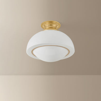 Mitzi by Hudson Valley Lighting Celine Large Semi-Flush Mount in Aged Brass, detail view 5