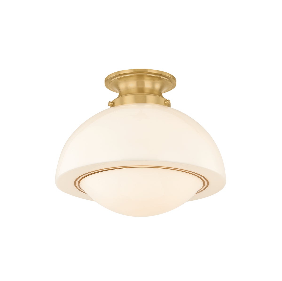 Mitzi by Hudson Valley Lighting Celine Small Semi-Flush Mount in Aged Brass