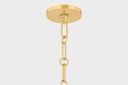Mitzi by Hudson Valley Lighting Christine Large Pendant in Aged Brass, detail view 1