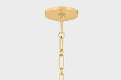Mitzi by Hudson Valley Lighting Christine Small Pendant in Aged Brass, detail view 1