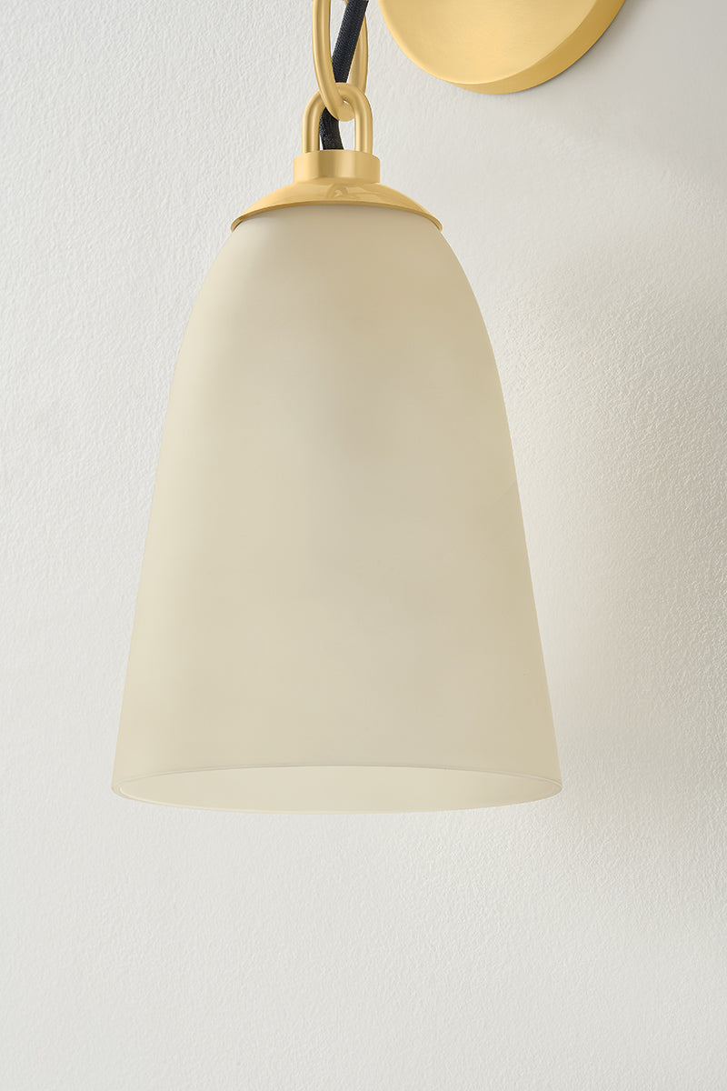 Mitzi by Hudson Valley Lighting Christine Wall Sconce in Aged Brass, detail view 2