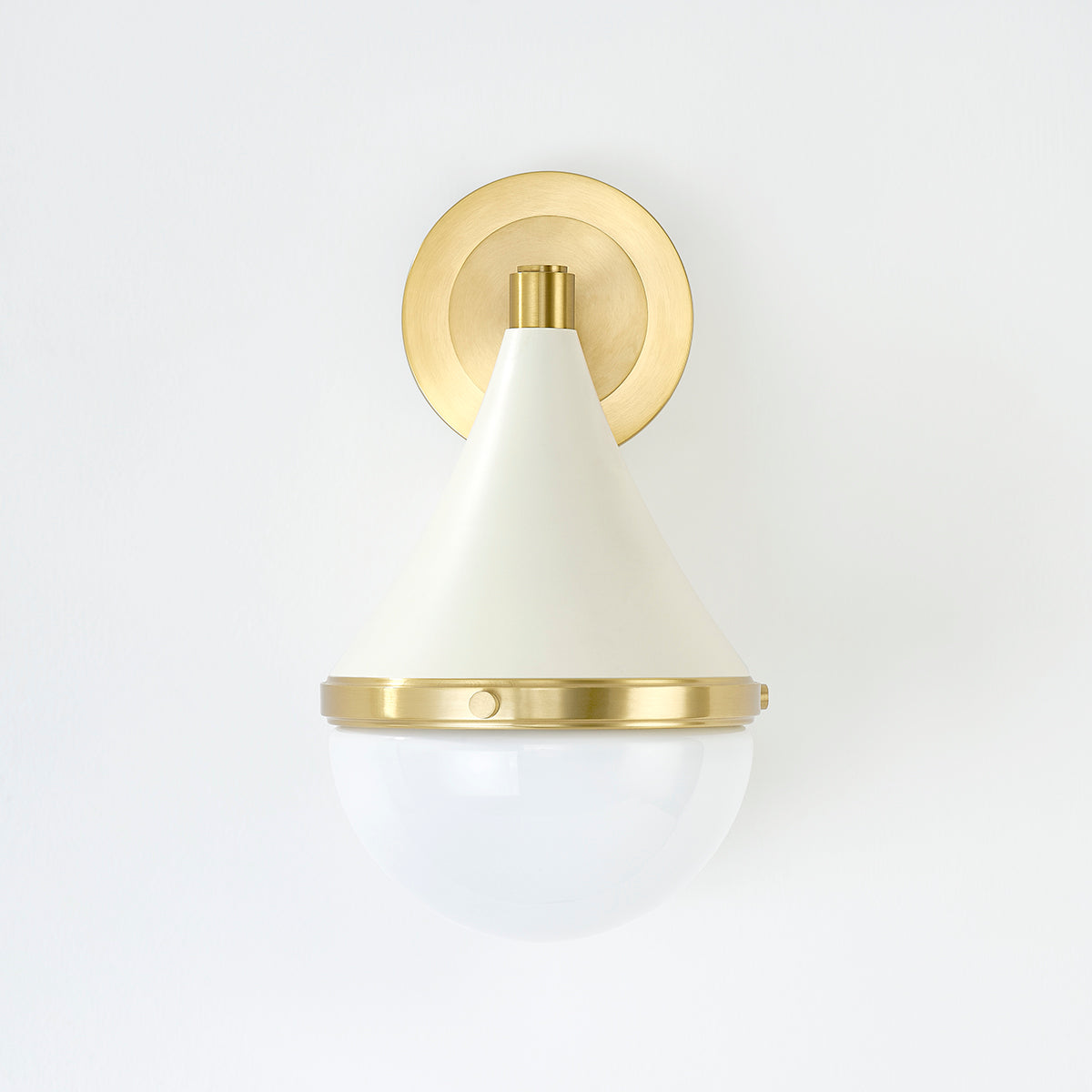 Mitzi by Hudson Valley Lighting Ciara Wall Sconce in Aged Brass / Soft Cream, detail view 1