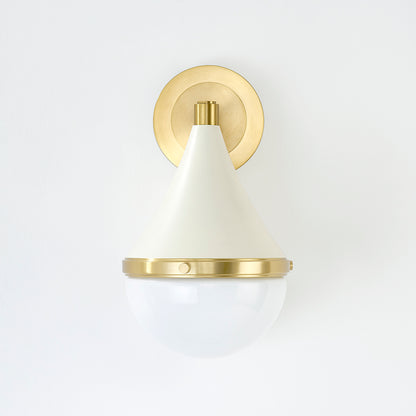 Mitzi by Hudson Valley Lighting Ciara Wall Sconce in Aged Brass / Soft Cream, detail view 1