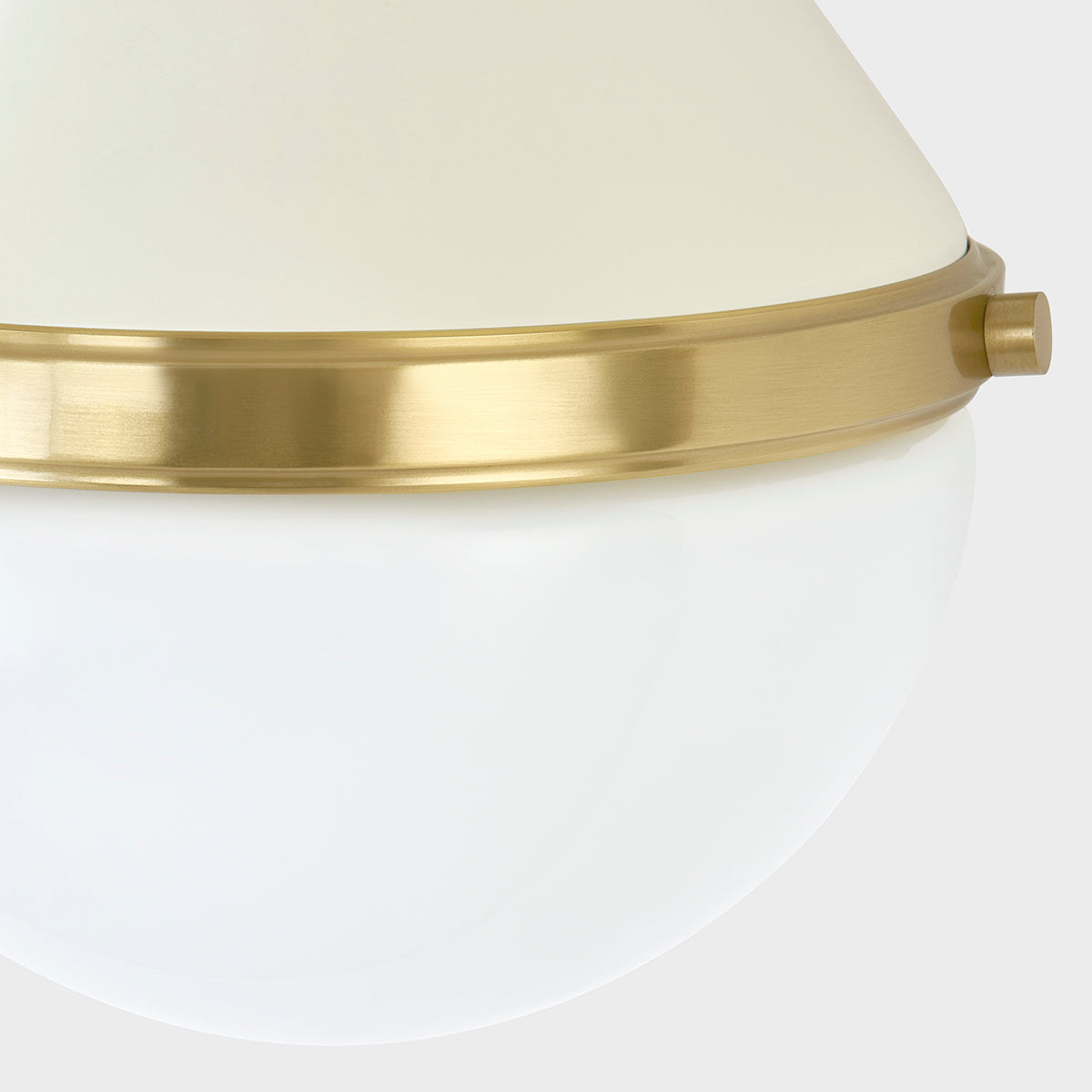 Mitzi by Hudson Valley Lighting Ciara Wall Sconce in Aged Brass / Soft Cream, detail view 2