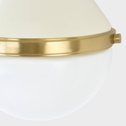 Mitzi by Hudson Valley Lighting Ciara Wall Sconce in Aged Brass / Soft Cream, detail view 2
