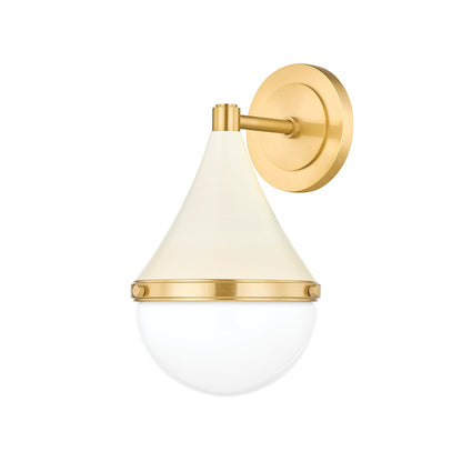Mitzi by Hudson Valley Lighting Ciara Wall Sconce in Aged Brass / Soft Cream
