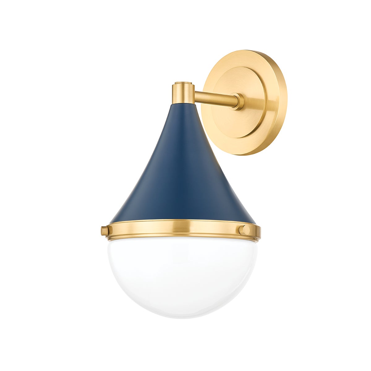 Mitzi by Hudson Valley Lighting Ciara Wall Sconce in Aged Brass / Soft Navy