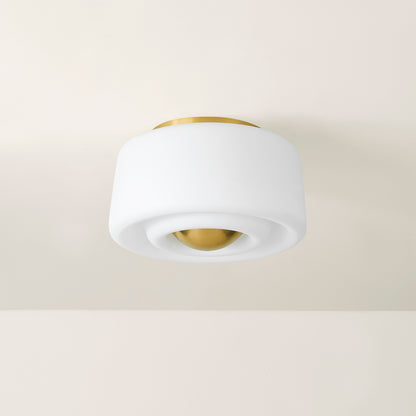 Mitzi by Hudson Valley Lighting Ciela Flush Mount in Aged Brass, detail view 3