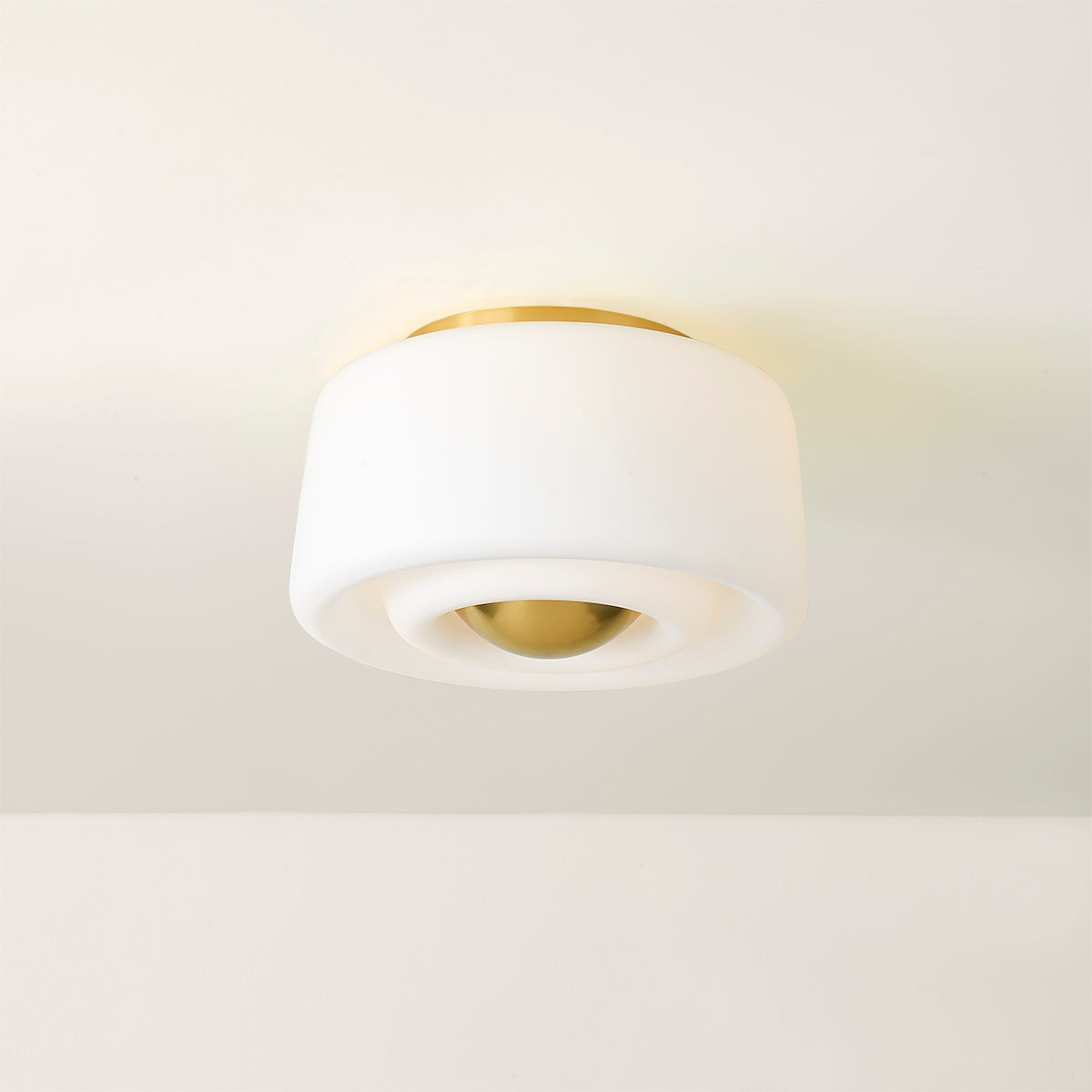 Mitzi by Hudson Valley Lighting Ciela Flush Mount in Aged Brass, detail view 4