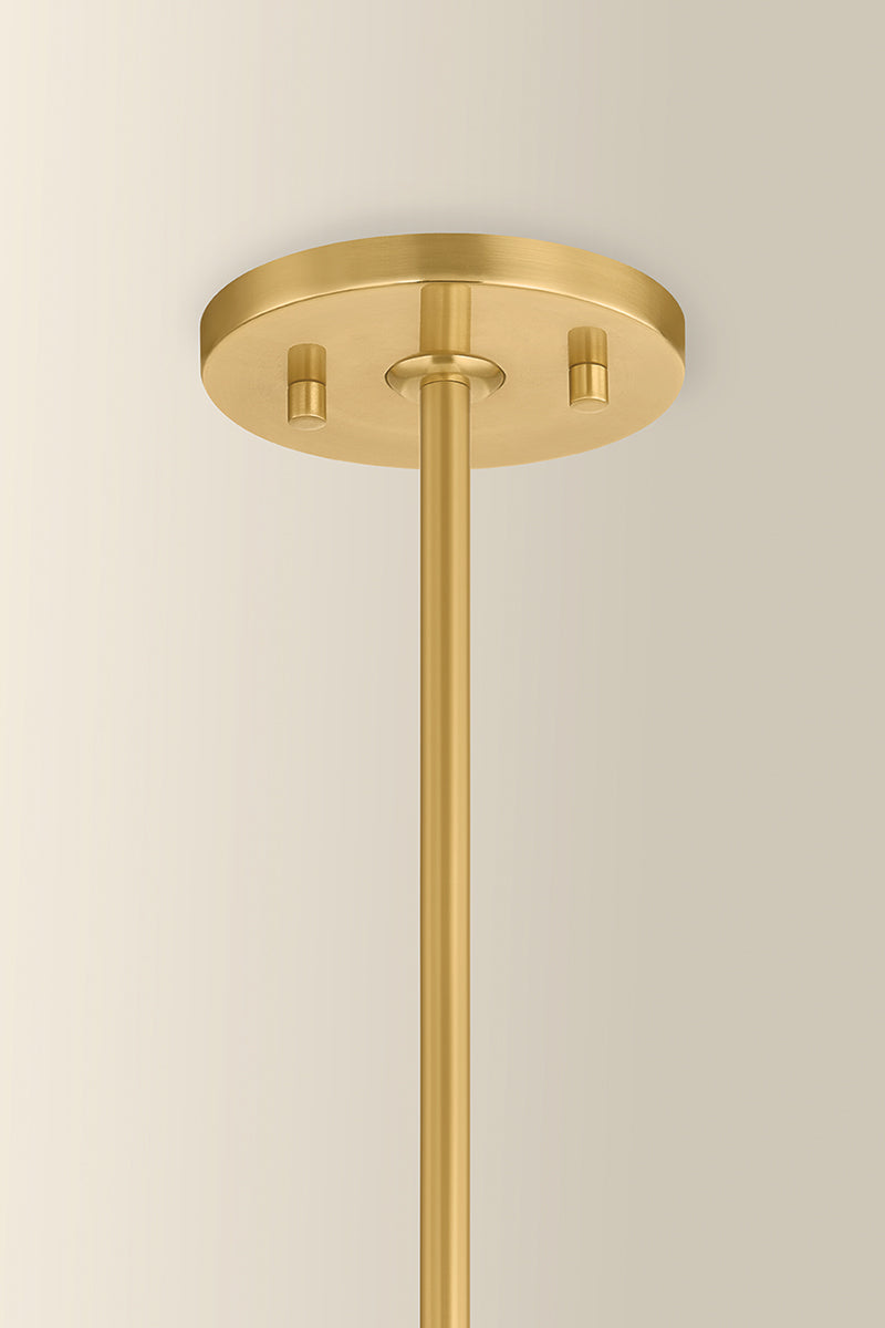 Mitzi by Hudson Valley Lighting Clarisse 4-Light Lantern in Aged Brass / Soft Arctic Blue, detail view 1