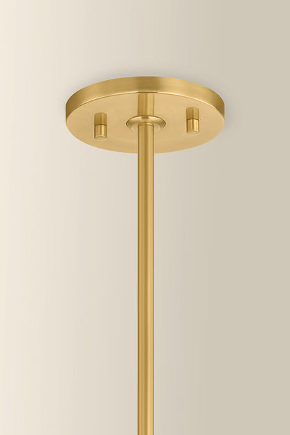 Mitzi by Hudson Valley Lighting Clarisse 4-Light Lantern in Aged Brass / Soft Arctic Blue, detail view 1
