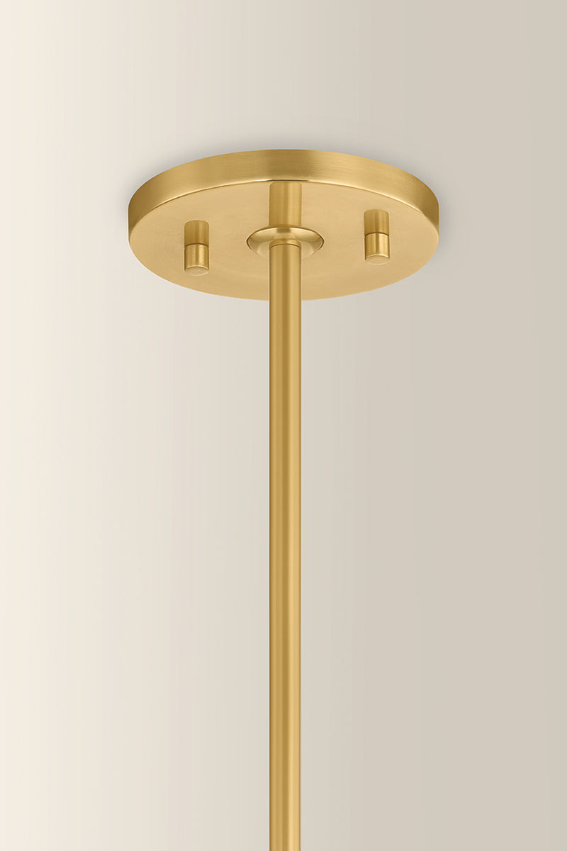 Mitzi by Hudson Valley Lighting Clarisse 4-Light Lantern in Aged Brass / Soft Bisque, detail view 1