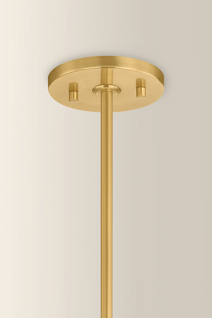 Mitzi by Hudson Valley Lighting Clarisse 4-Light Lantern in Aged Brass / Soft Bisque, detail view 1