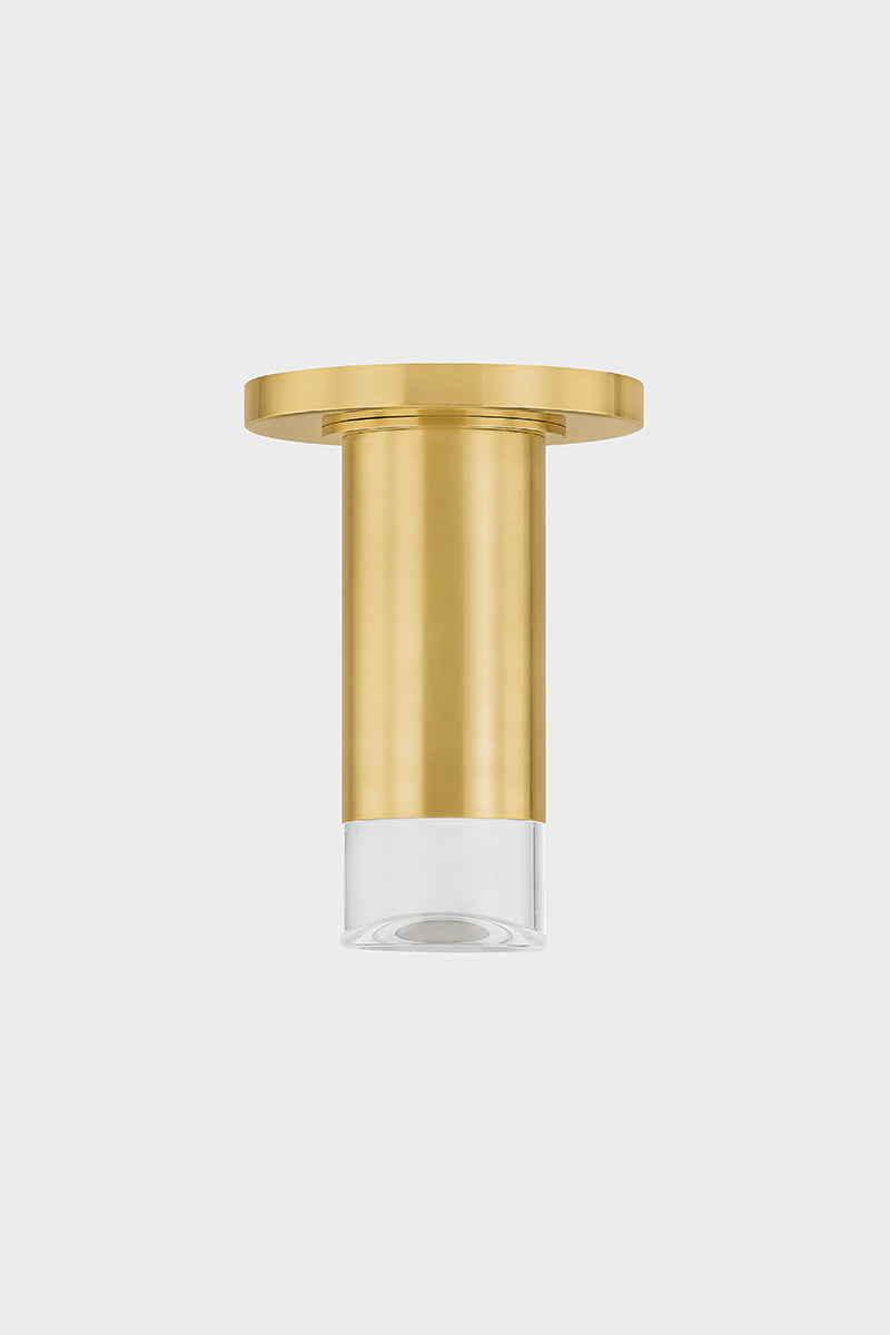 Mitzi by Hudson Valley Lighting Claudie Flush Mount in Aged Brass, detail view 1