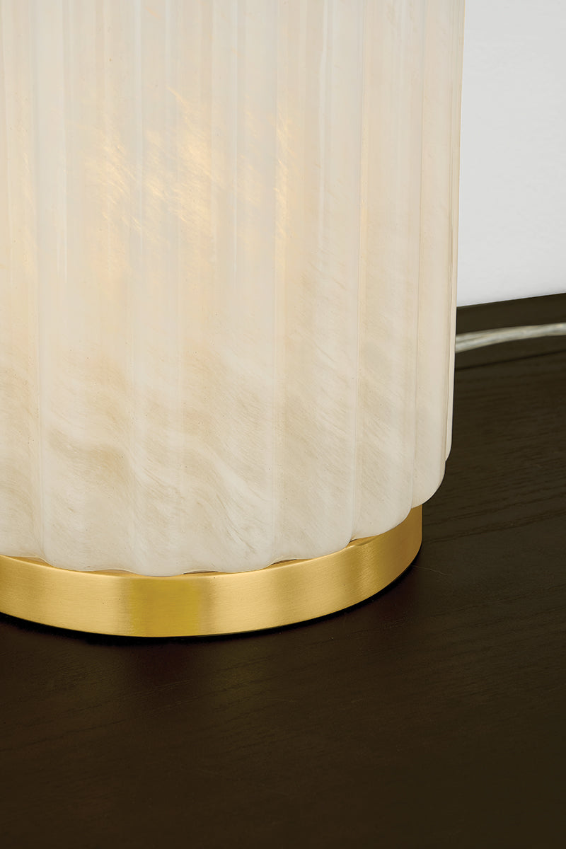Mitzi by Hudson Valley Lighting Cordelia Table Lamp in Aged Brass, detail view 2