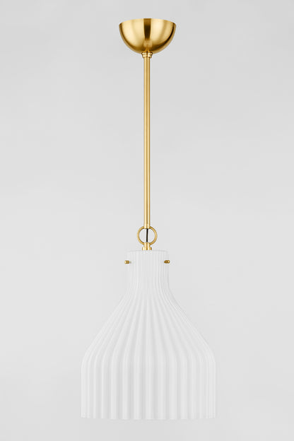 Mitzi by Hudson Valley Lighting Corinthia Large Pendant in Aged Brass, detail view 1