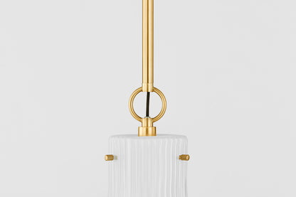 Mitzi by Hudson Valley Lighting Corinthia Large Pendant in Aged Brass, detail view 2