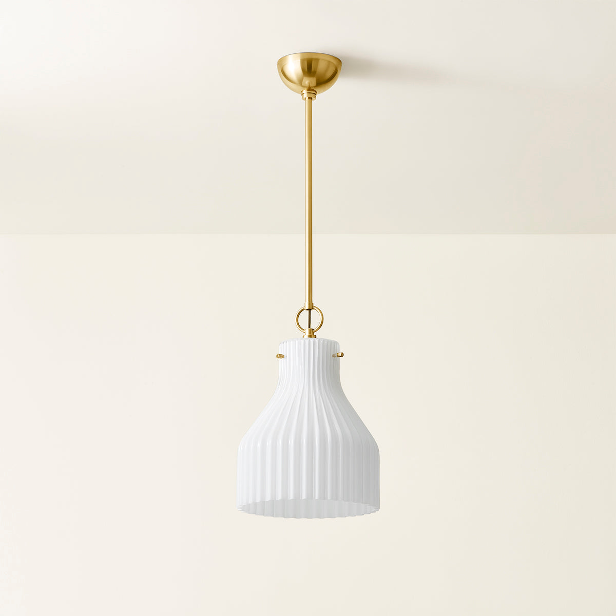 Mitzi by Hudson Valley Lighting Corinthia Small Pendant in Aged Brass, detail view 3