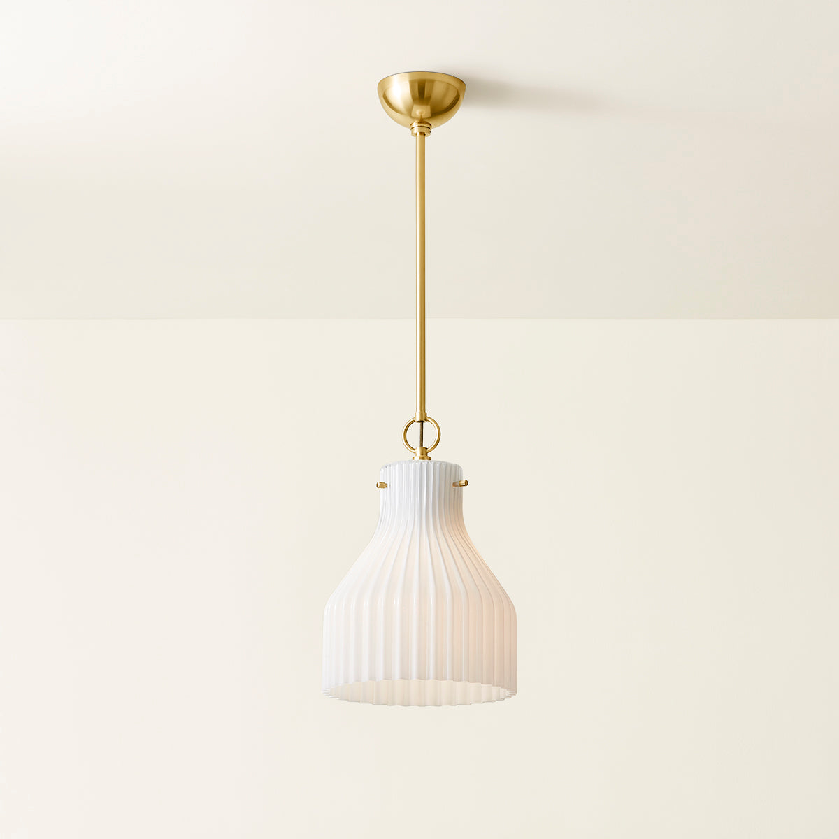 Mitzi by Hudson Valley Lighting Corinthia Small Pendant in Aged Brass, detail view 4