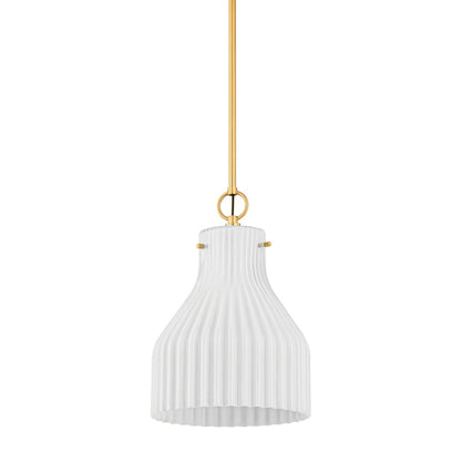 Mitzi by Hudson Valley Lighting Corinthia Small Pendant in Aged Brass
