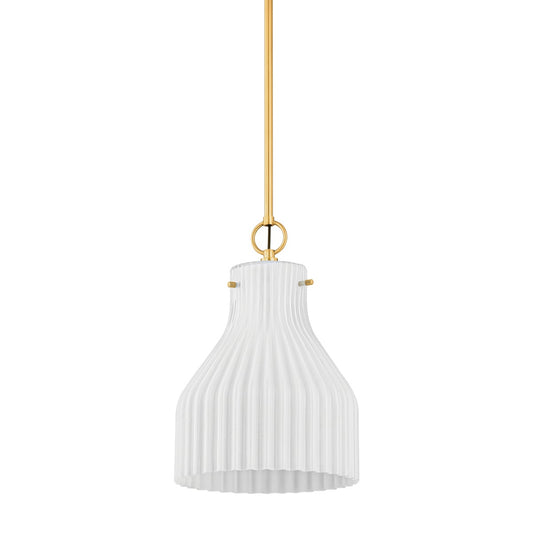 Mitzi by Hudson Valley Lighting Corinthia Small Pendant in Aged Brass