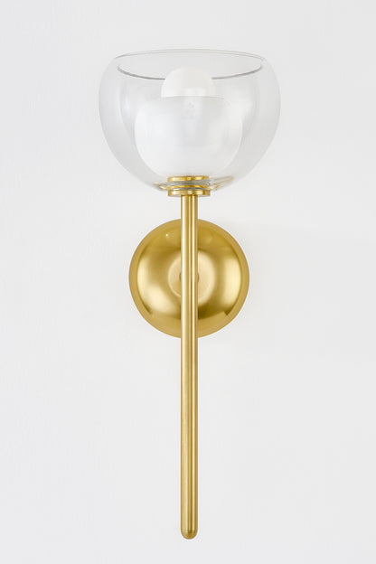 Mitzi by Hudson Valley Lighting Cortney Wall Sconce in Aged Brass, detail view 1