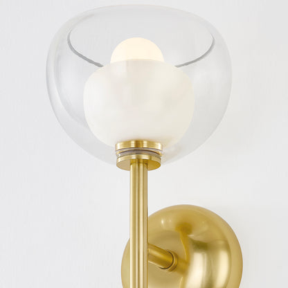 Mitzi by Hudson Valley Lighting Cortney Wall Sconce in Aged Brass, detail view 2