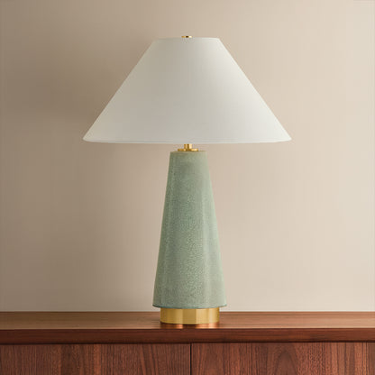 Mitzi by Hudson Valley Lighting Dalaila Table Lamp in Aged Brass / Ceramic Inked Spruce, detail view 3