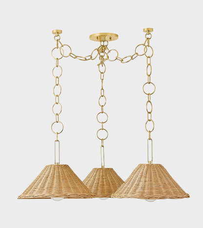 Mitzi by Hudson Valley Lighting Dalia Chandelier in Aged Brass, detail view 1