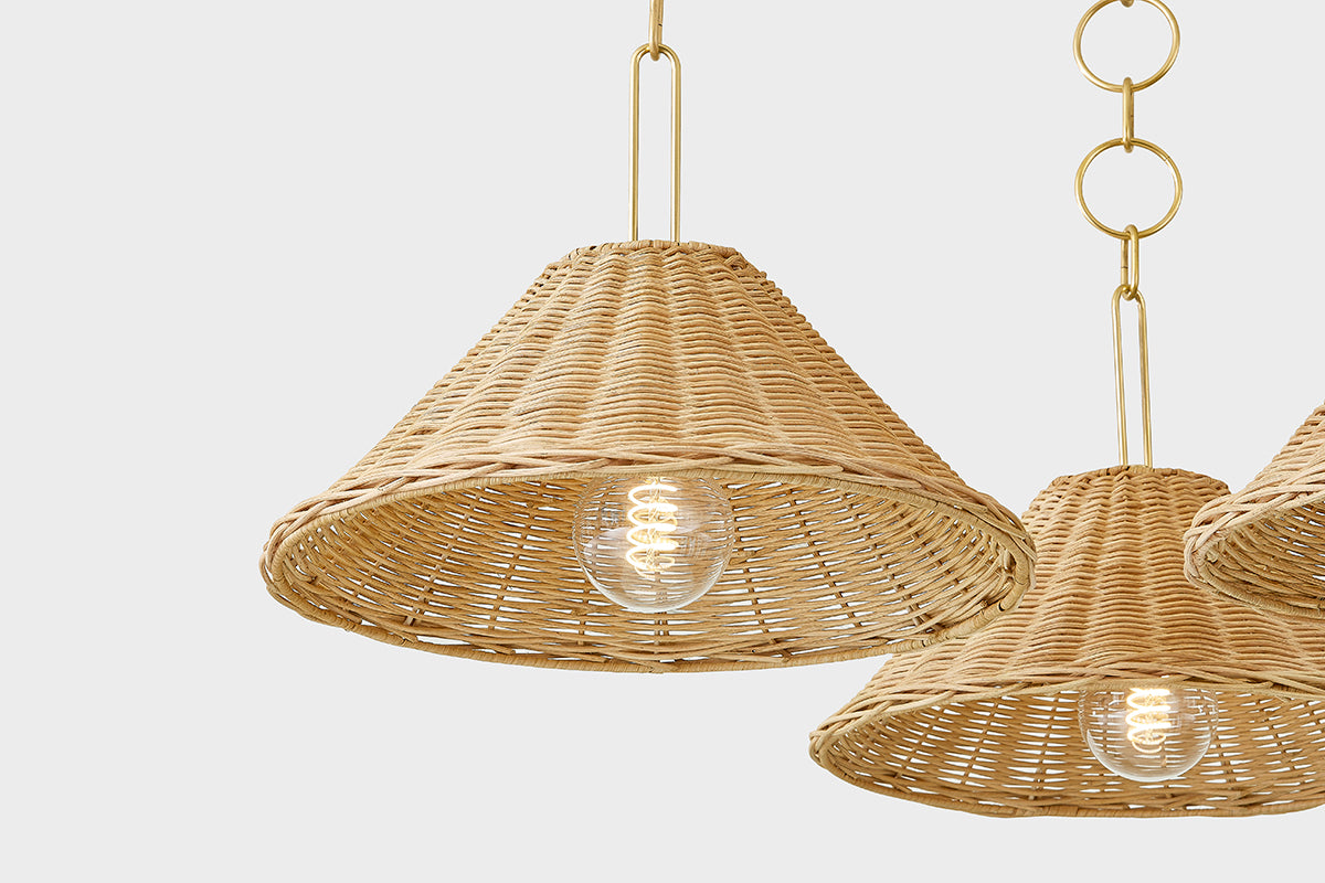 Mitzi by Hudson Valley Lighting Dalia Chandelier in Aged Brass, detail view 2