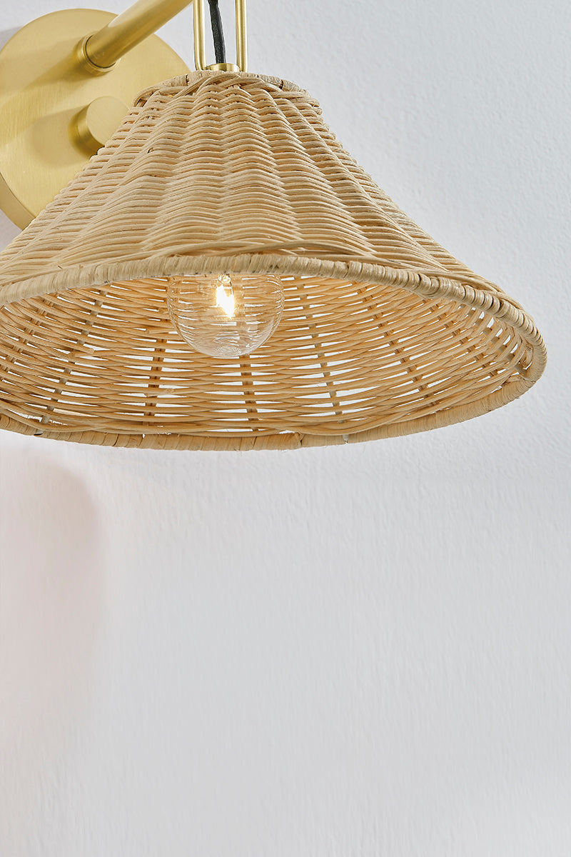 Mitzi by Hudson Valley Lighting Dalia Wall Sconce in Aged Brass, detail view 2