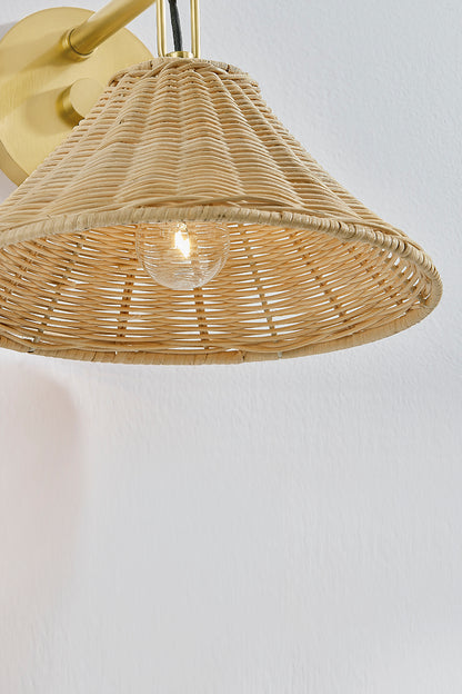 Mitzi by Hudson Valley Lighting Dalia Wall Sconce in Aged Brass, detail view 2