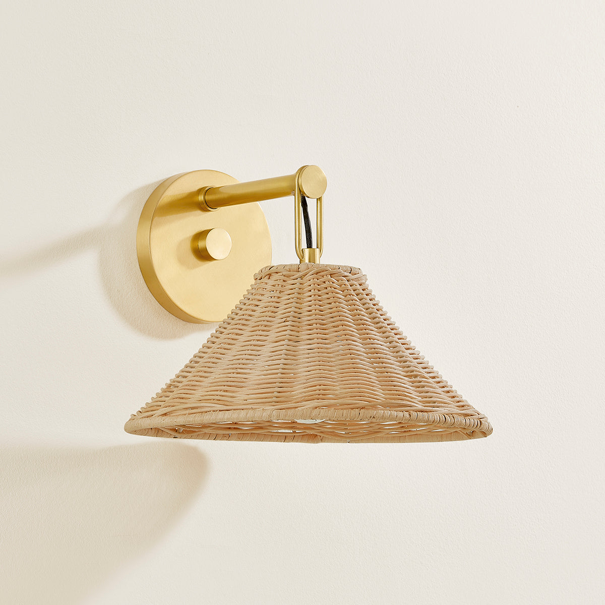 Mitzi by Hudson Valley Lighting Dalia Wall Sconce in Aged Brass, detail view 3