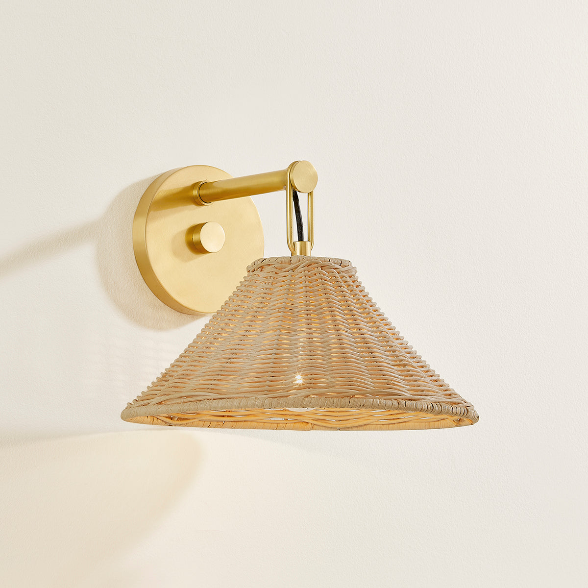 Mitzi by Hudson Valley Lighting Dalia Wall Sconce in Aged Brass, detail view 4