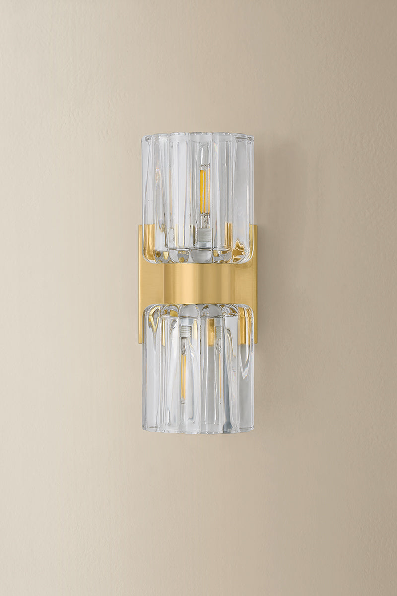Mitzi by Hudson Valley Lighting Danae 2-Light Vanity Light in Aged Brass, detail view 1