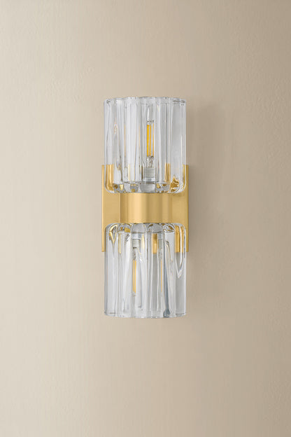 Mitzi by Hudson Valley Lighting Danae 2-Light Vanity Light in Aged Brass, detail view 1