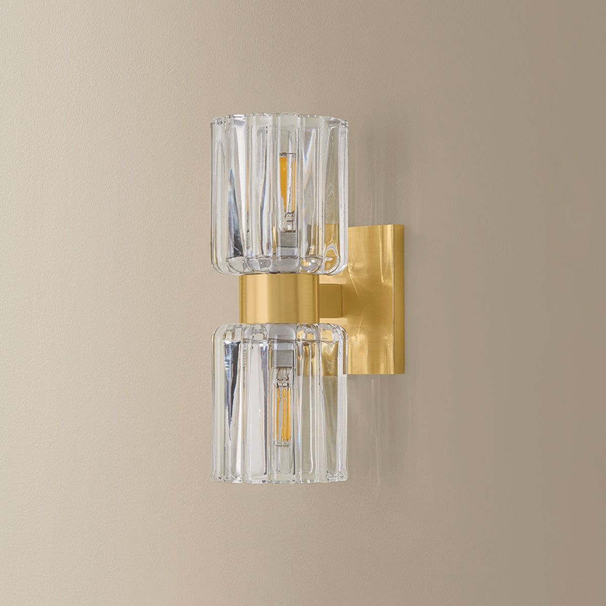 Mitzi by Hudson Valley Lighting Danae 2-Light Vanity Light in Aged Brass, detail view 3