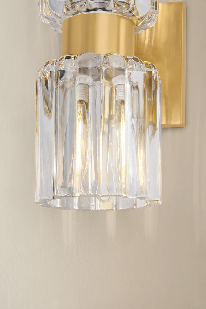 Mitzi by Hudson Valley Lighting Danae 2-Light Vanity Light in Aged Brass, detail view 4